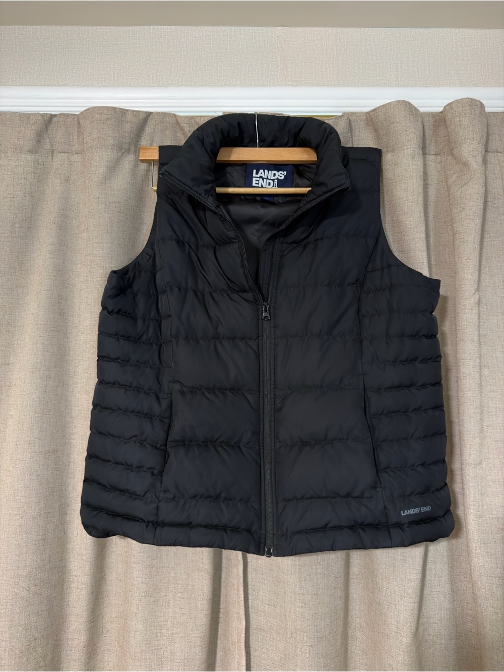 Lands' End Women's Black Quilted Insulated Vest